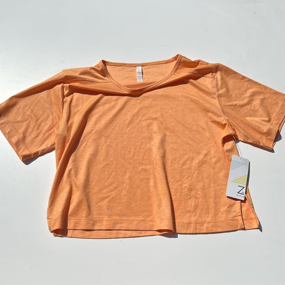 Zella Women's Orange boxy crop Top